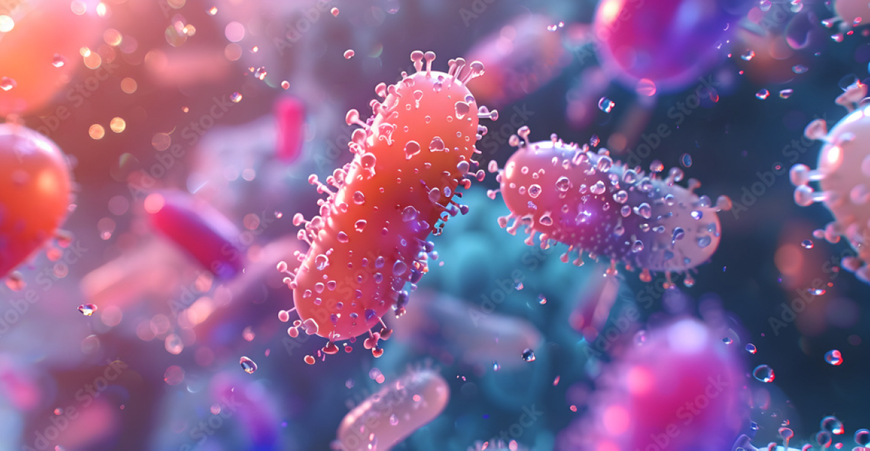 An image of microorganisms in the gut